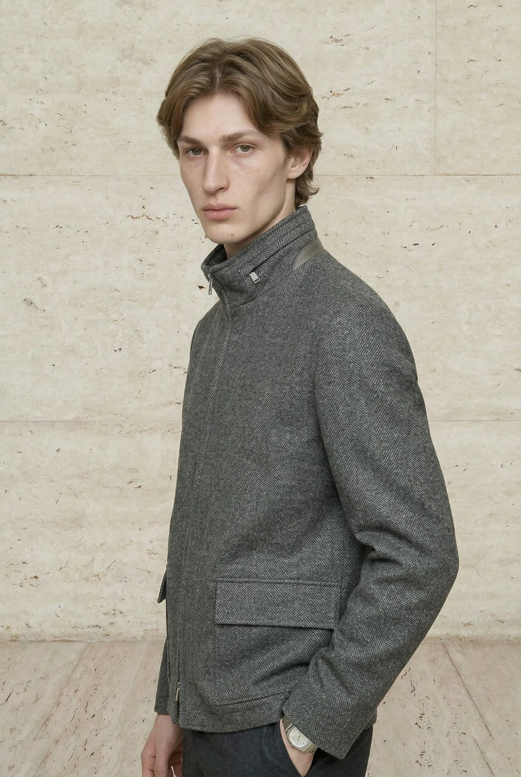 Arvello Herringbone Polywool Jacket - Image 3