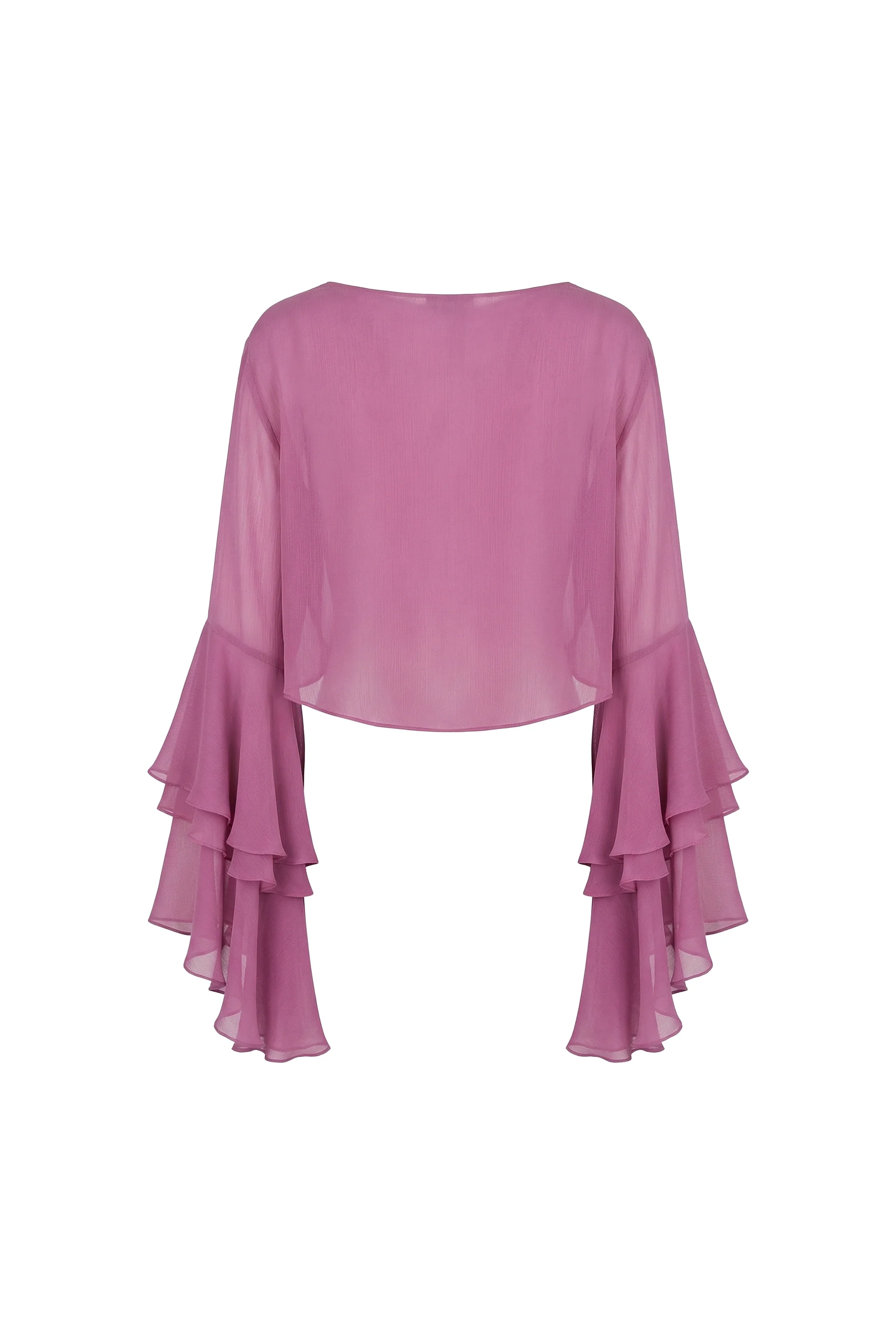Aurélia Ruffle Sleeve Chiffon Blouse - Image 3