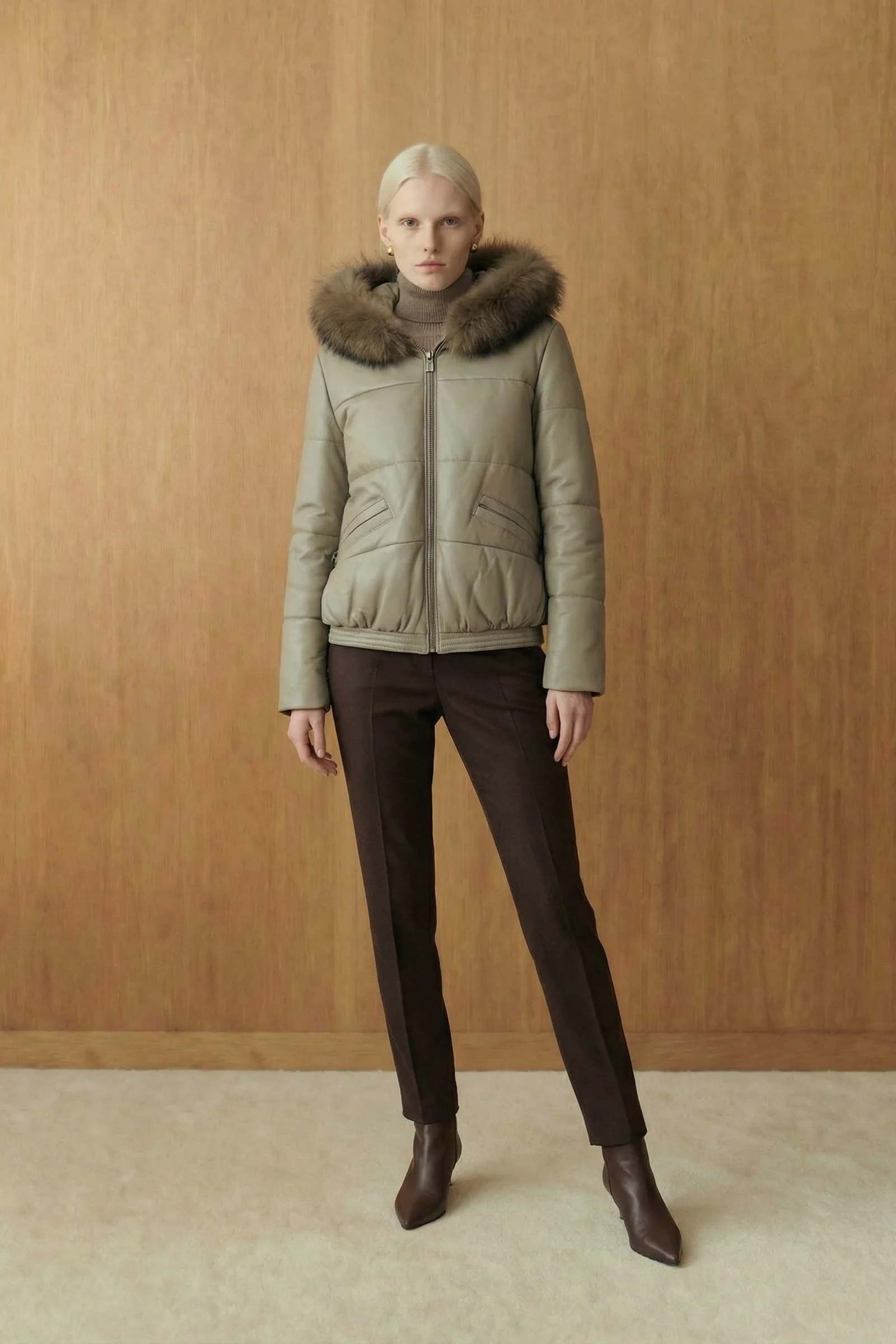 Aurelian Leather & Fox Hood Jacket