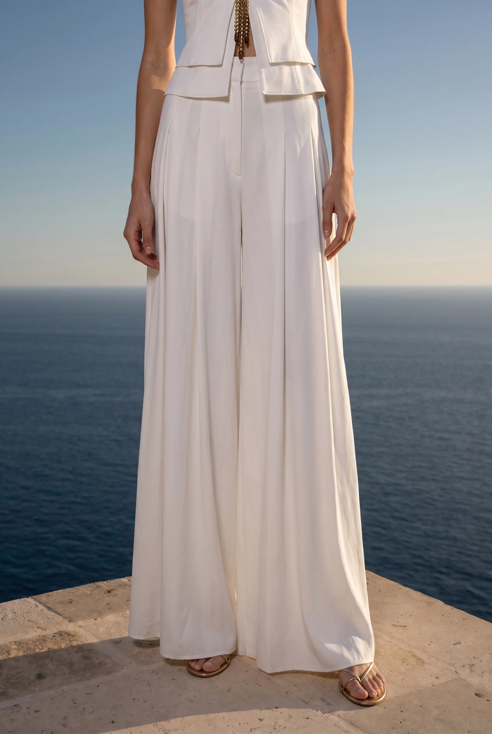 Avelisse Satin Wide-Leg Trousers - Image 2