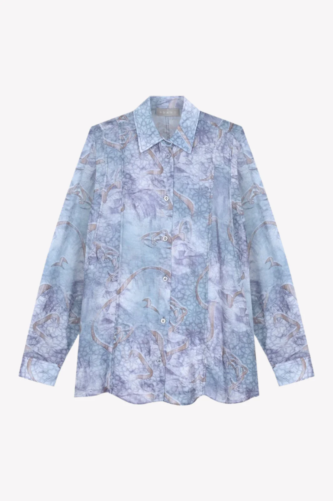 Azure Printed Silk Blouse