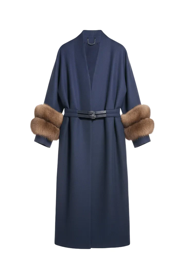 Azure Sable Cuff Coat