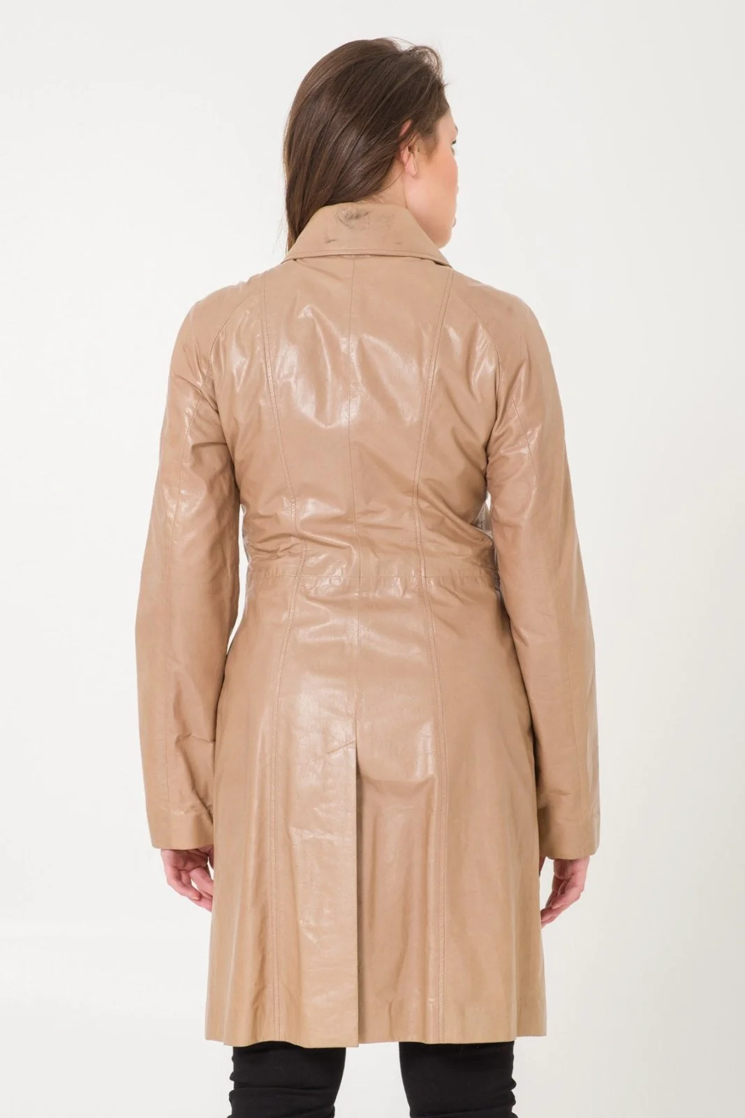 Beige Leather Jacket - Image 3