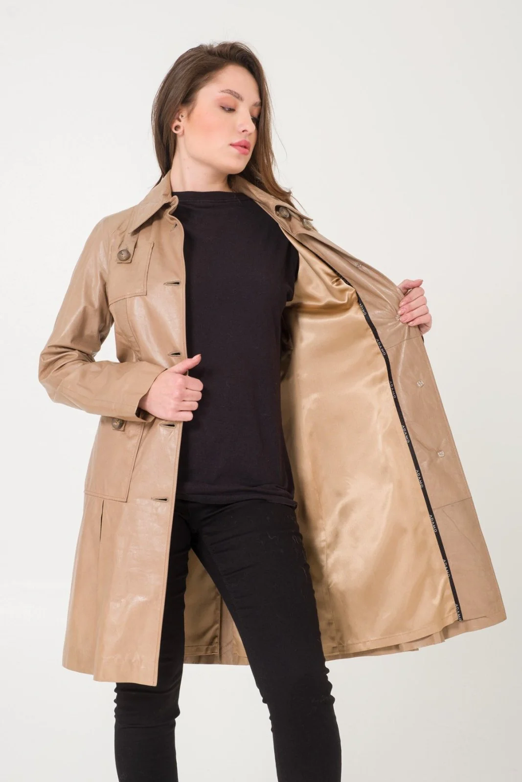 Beige Leather Jacket - Image 5