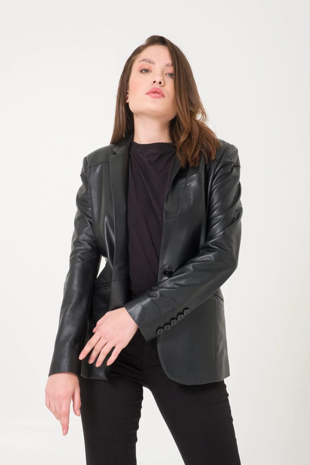 Black Leather Blazer - Image 4