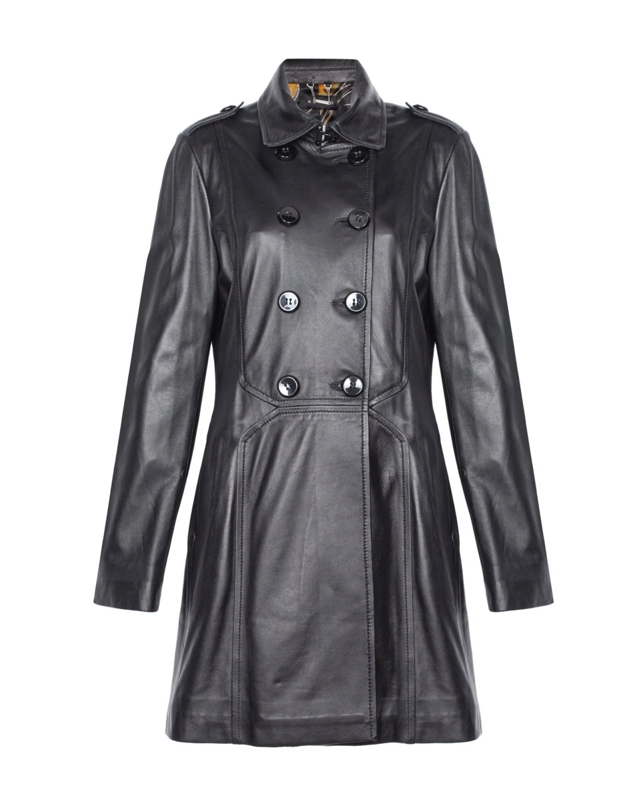 Black Leather Coat - Image 2