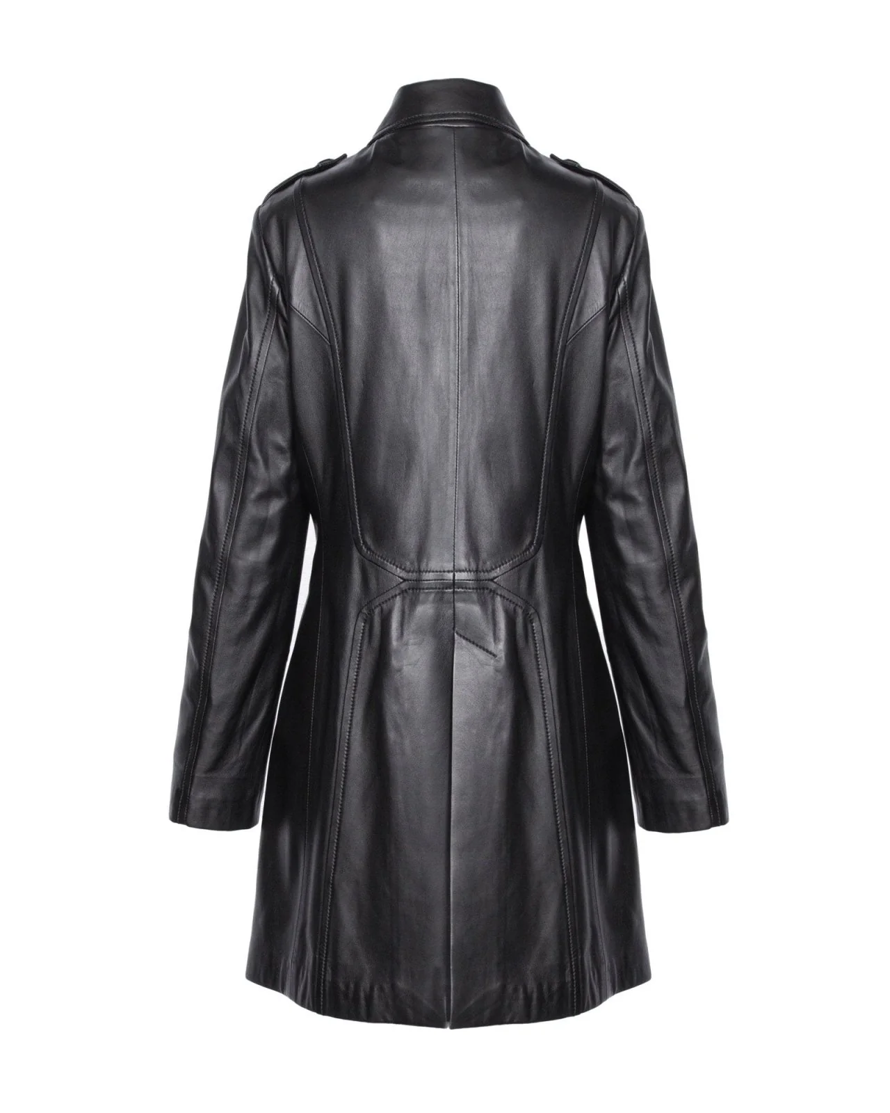 Black Leather Coat - Image 4