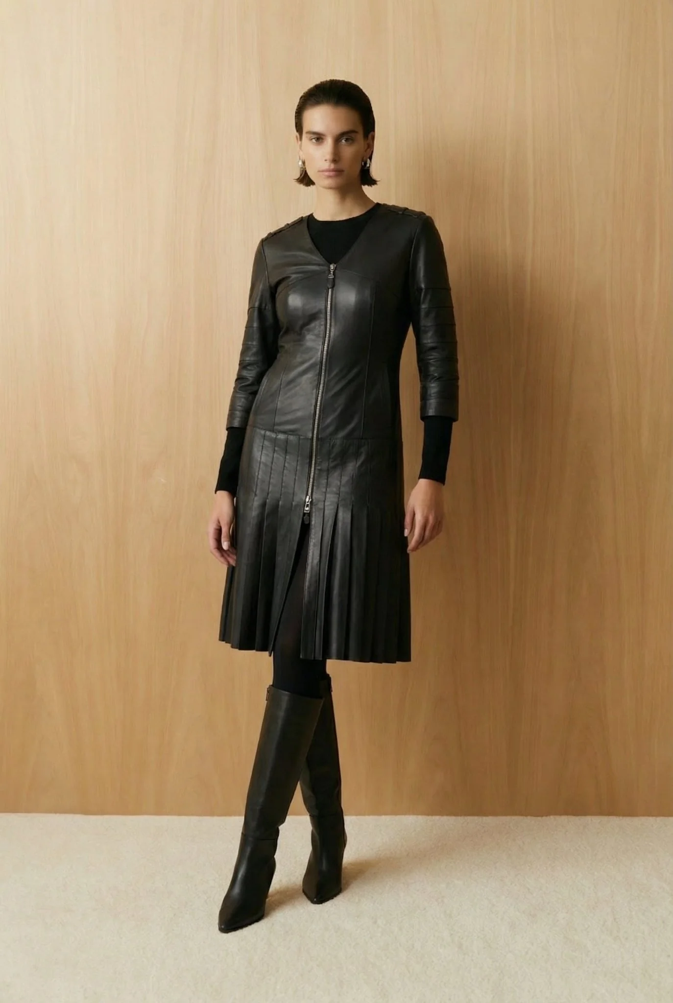 Black Leather Coat