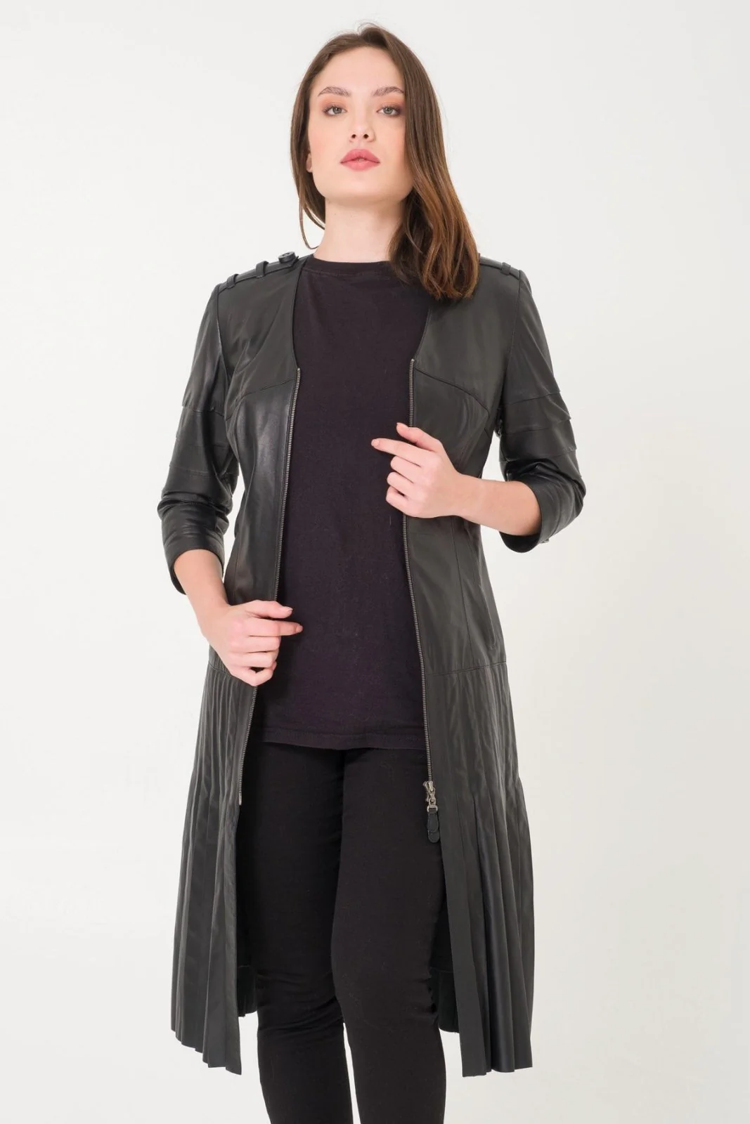 Black Leather Coat - Image 6