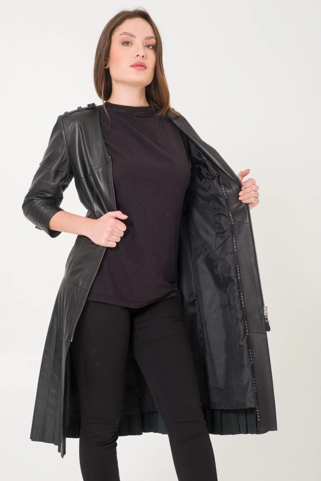 Black Leather Coat - Image 7