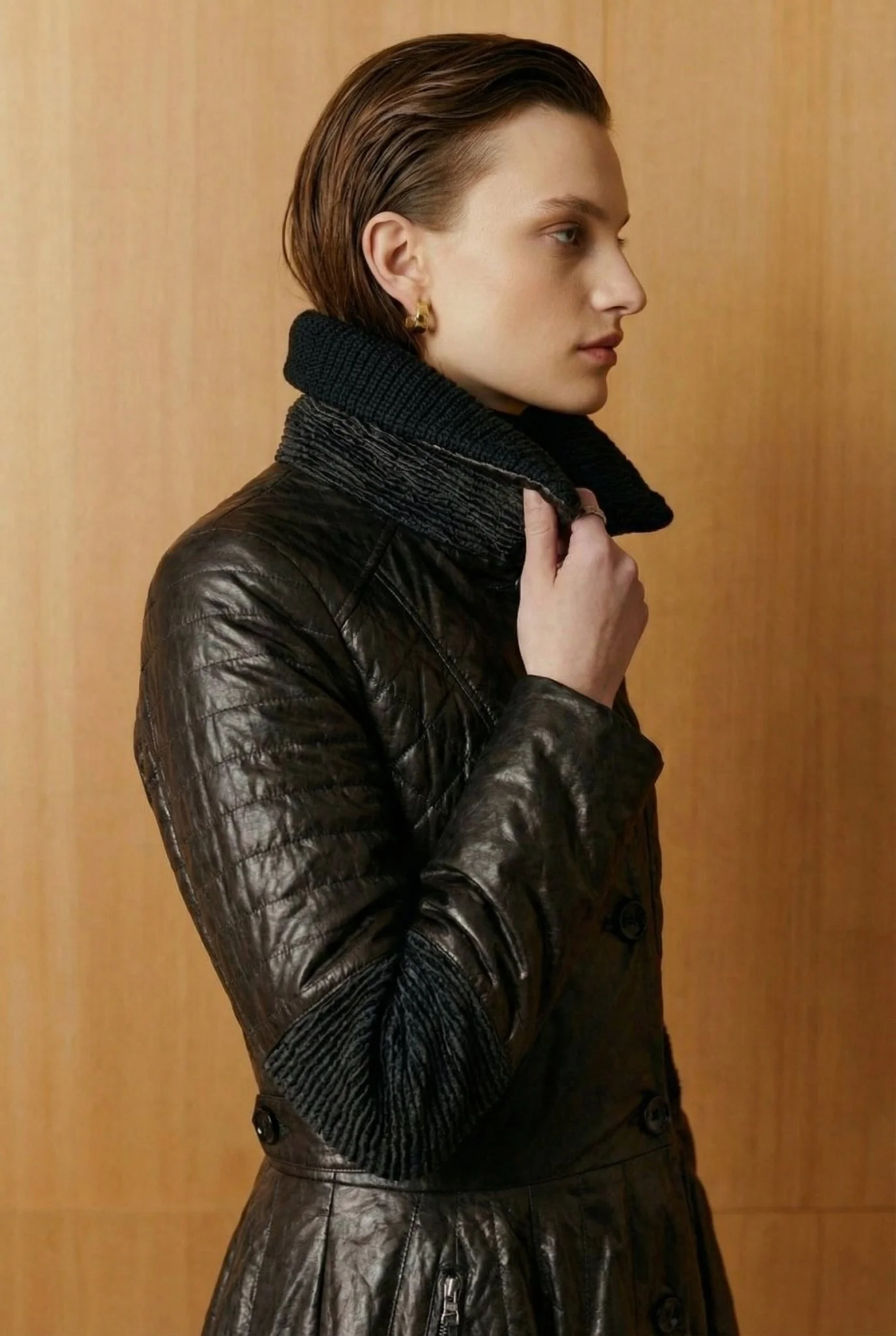 Black Leather Coat - Image 3