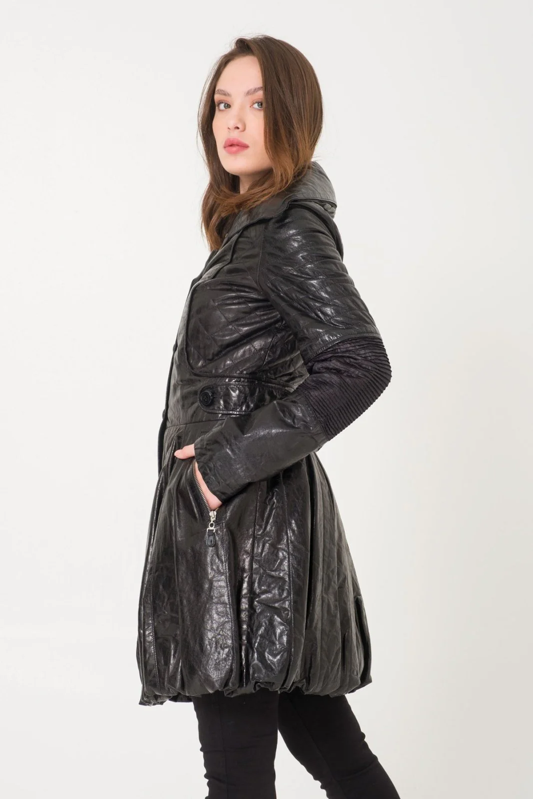 Black Leather Coat - Image 3