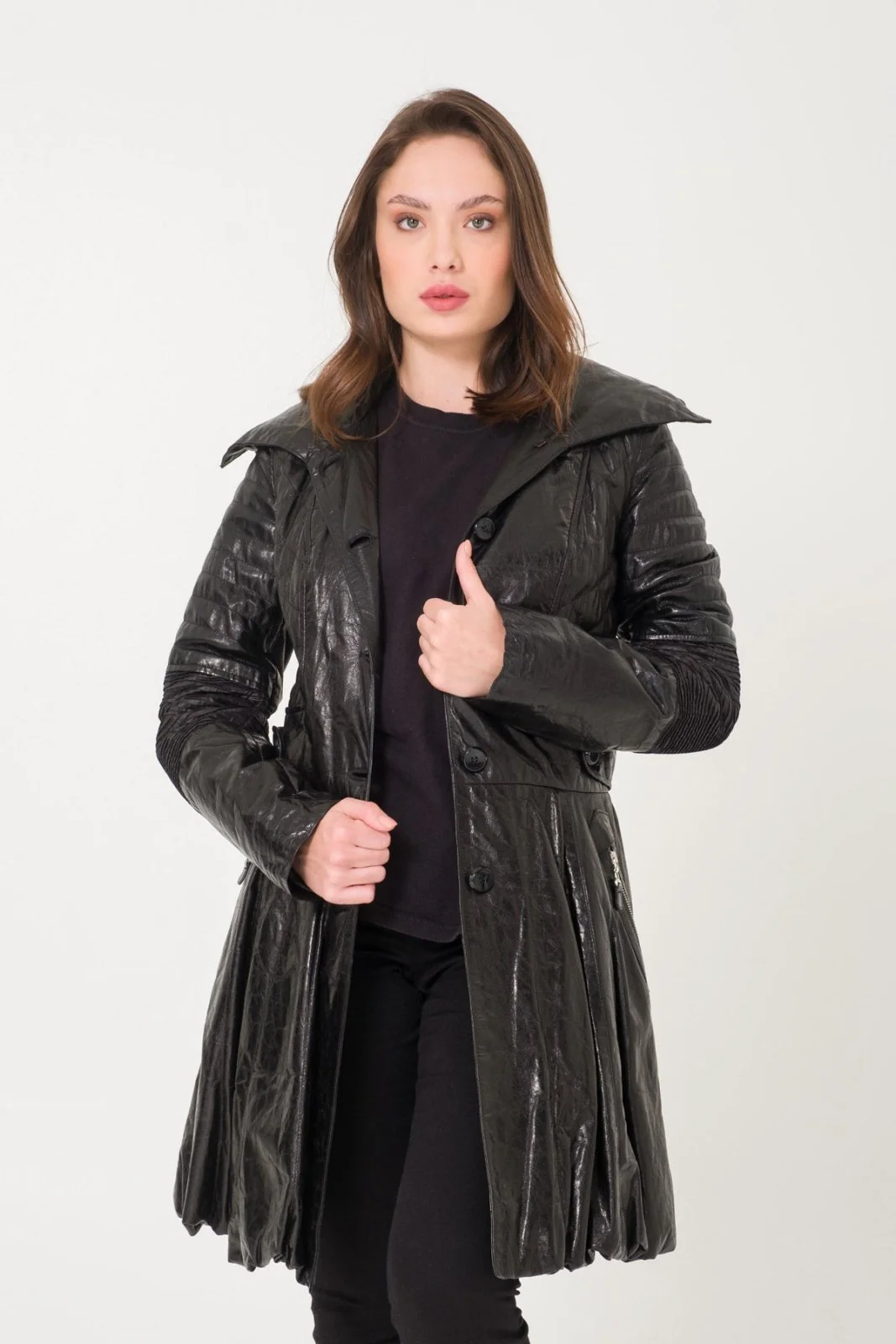 Black Leather Coat - Image 5