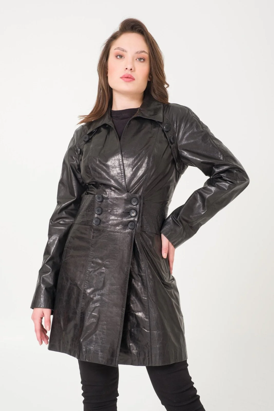 Black Leather Coat - Image 3