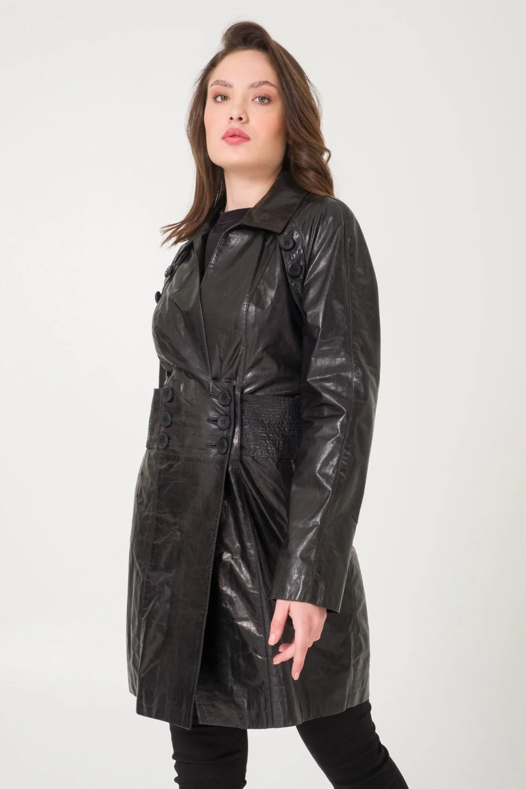 Black Leather Coat - Image 4