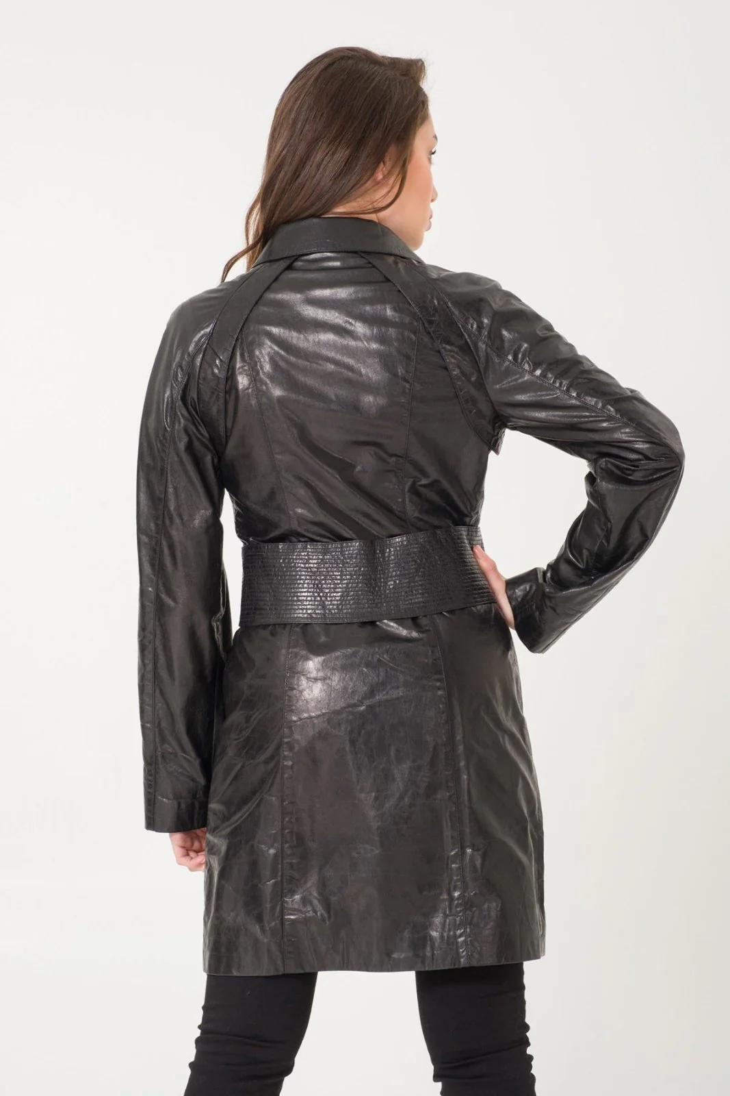 Black Leather Coat - Image 5