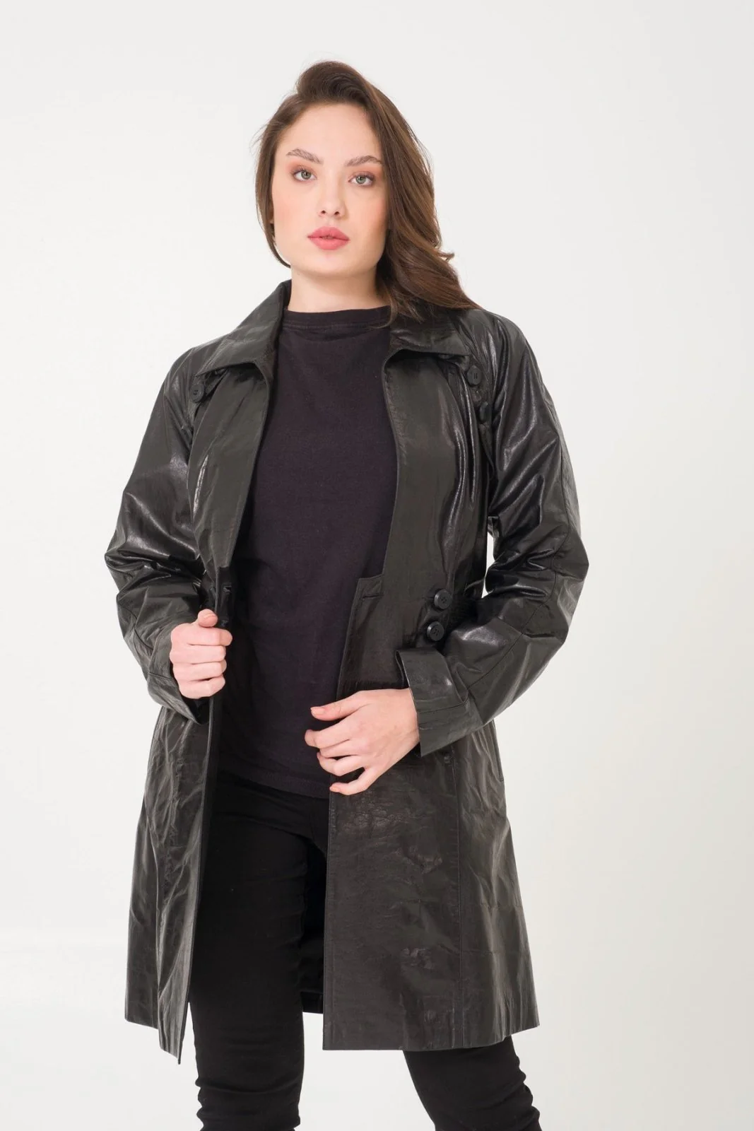 Black Leather Coat - Image 6