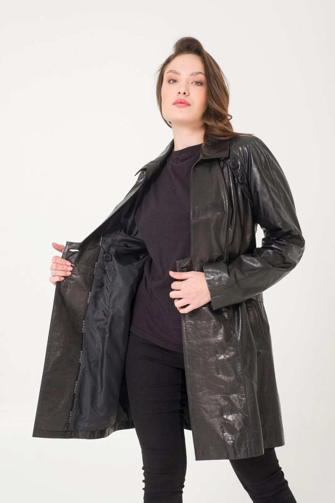 Black Leather Coat - Image 7