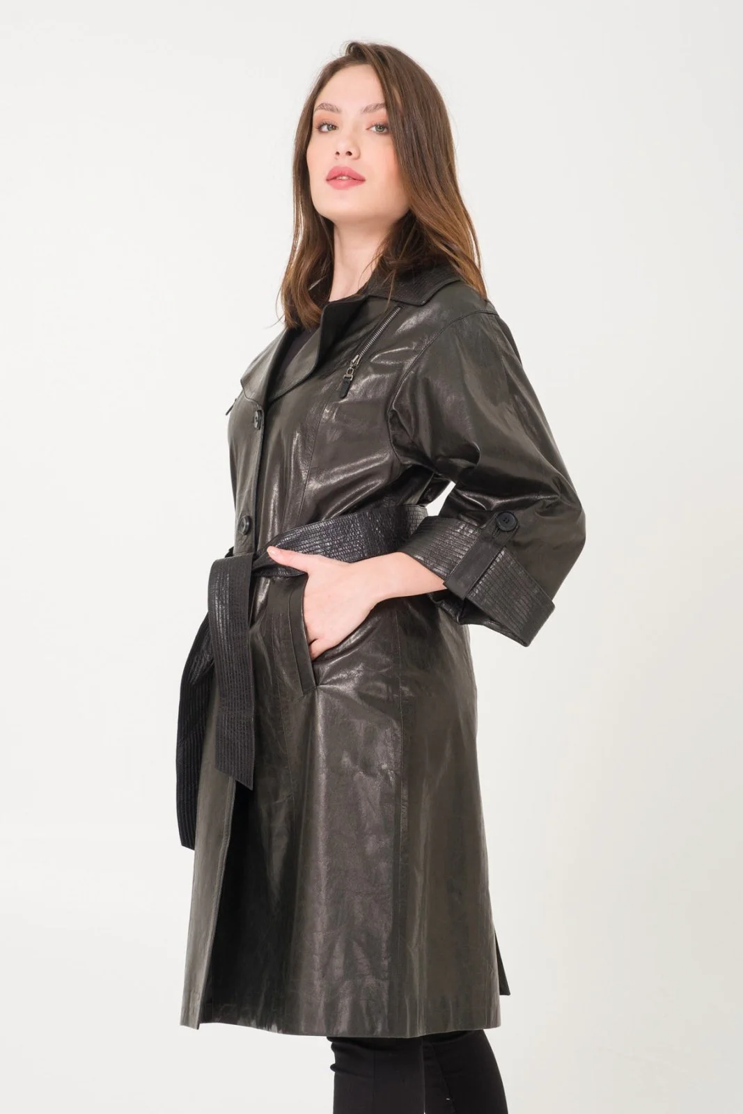 Black Leather Coat - Image 4