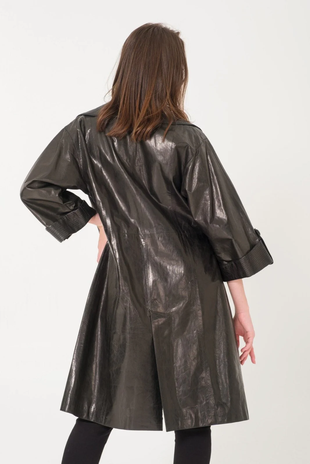 Black Leather Coat - Image 8