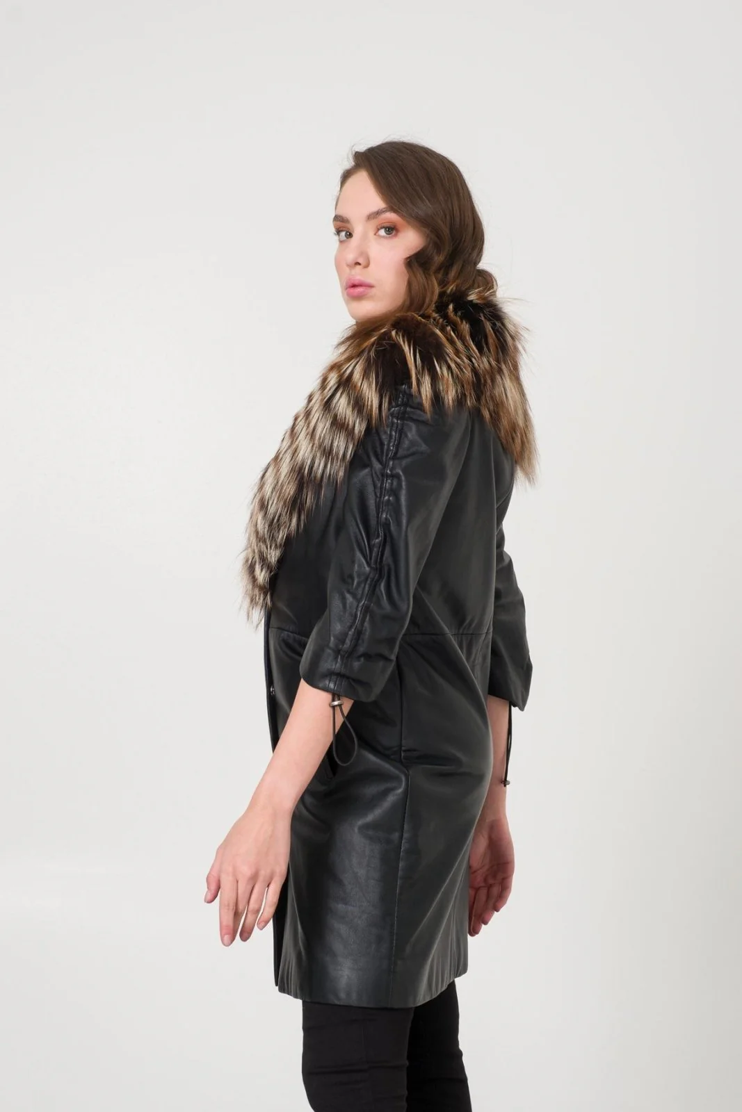 Black Leather Coat - Image 2