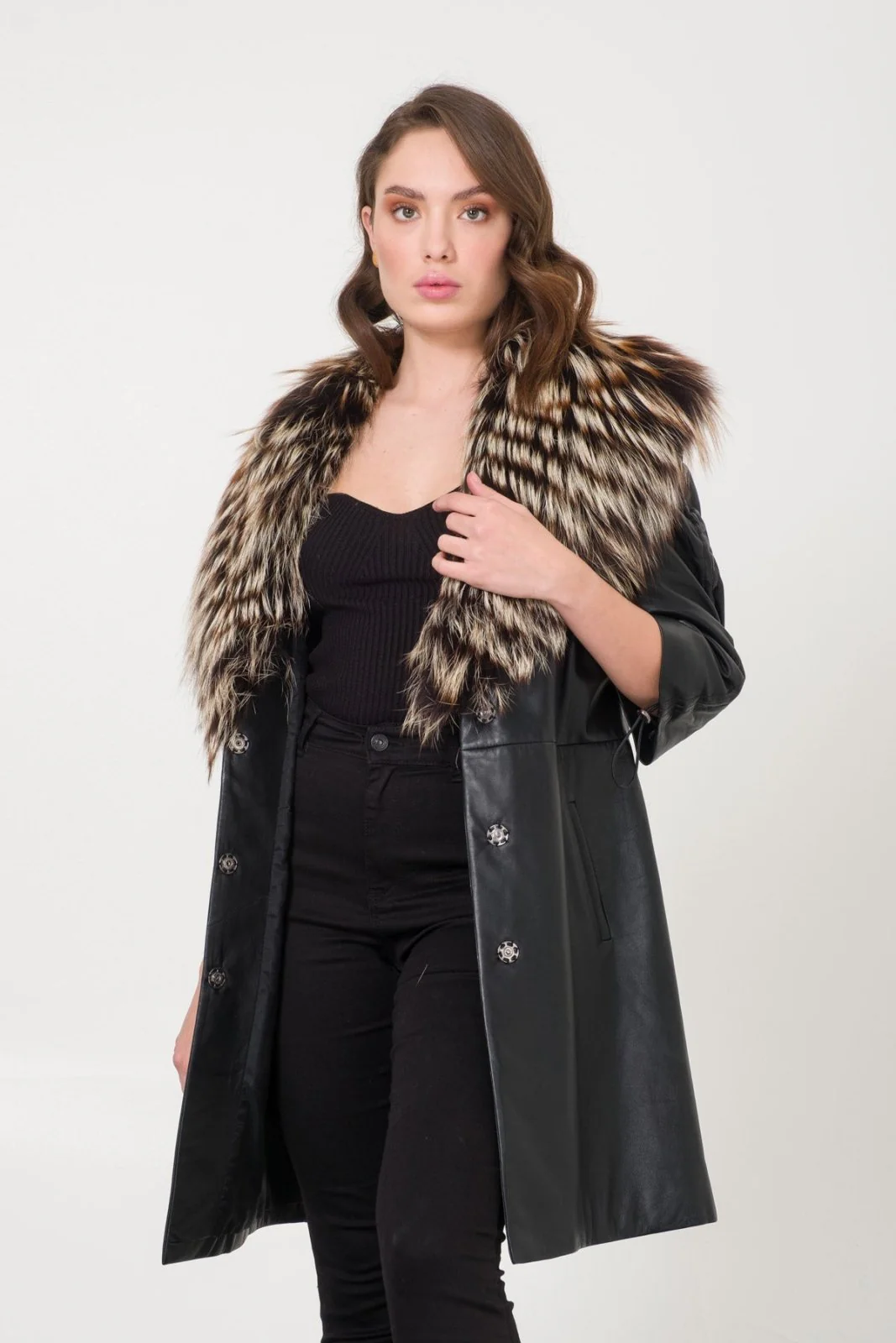 Black Leather Coat - Image 4