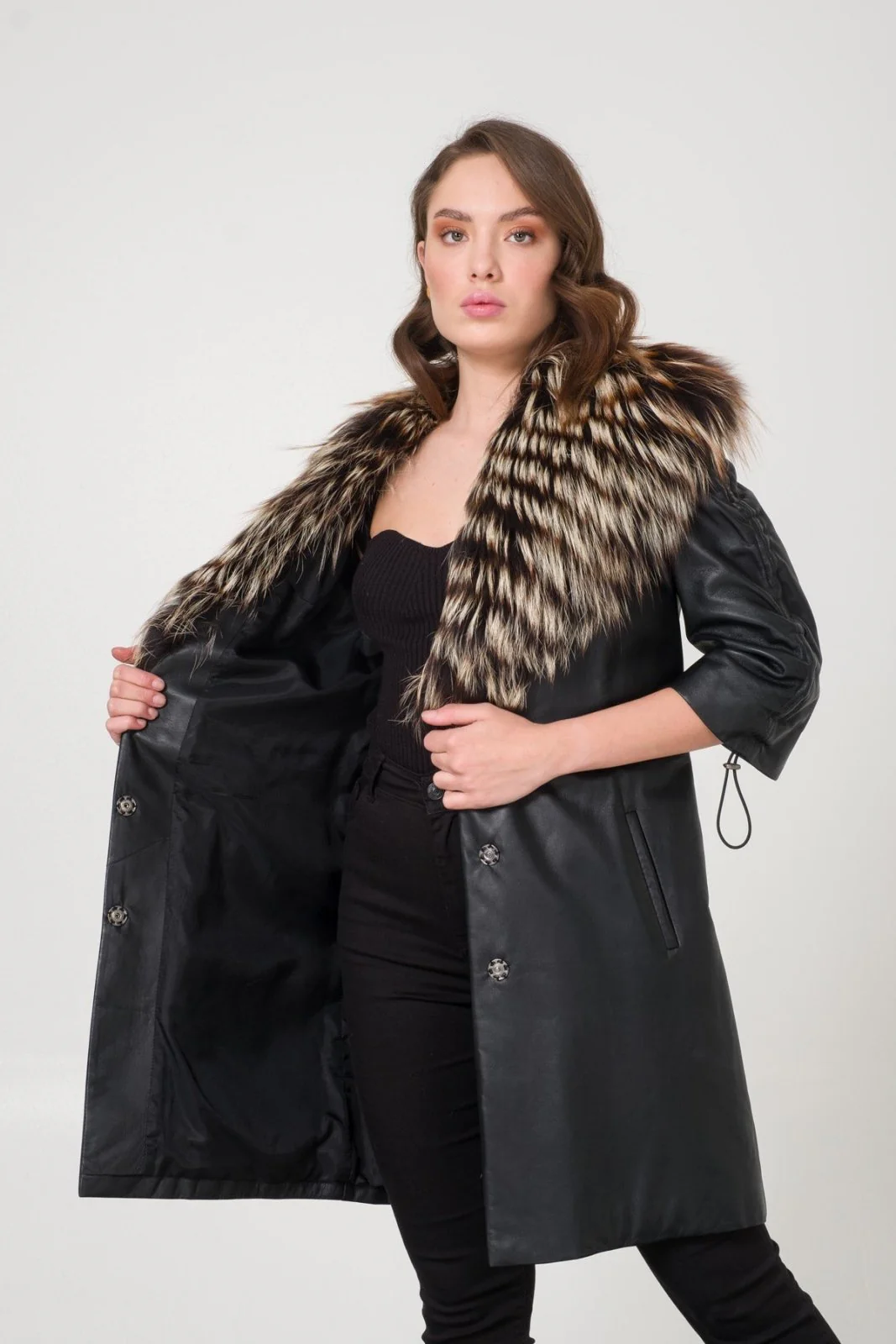 Black Leather Coat - Image 5