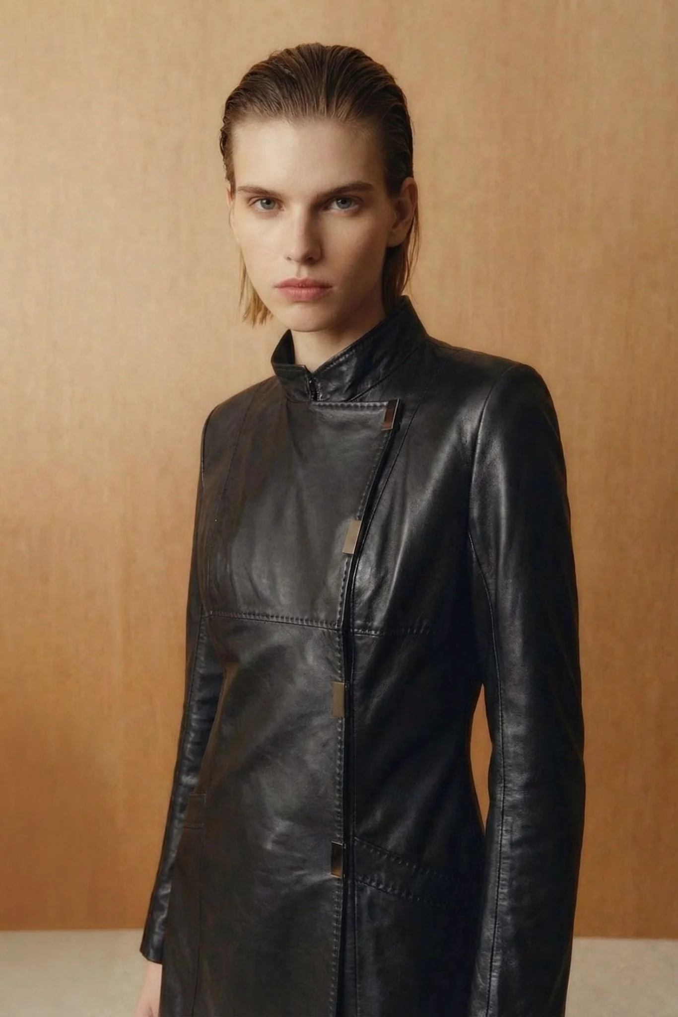 Black Leather Coat - Image 2