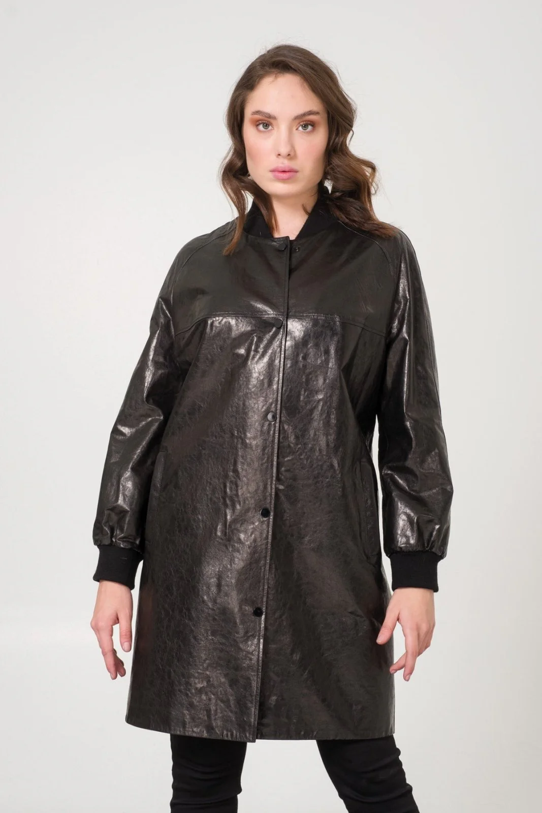 Black Leather Coat - Image 3