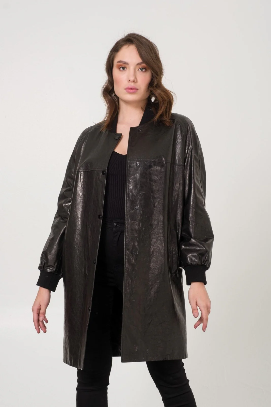 Black Leather Coat - Image 5