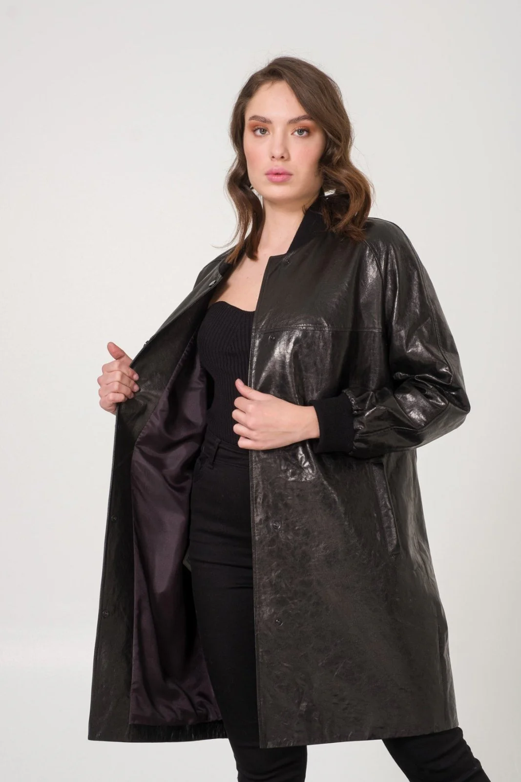 Black Leather Coat - Image 7