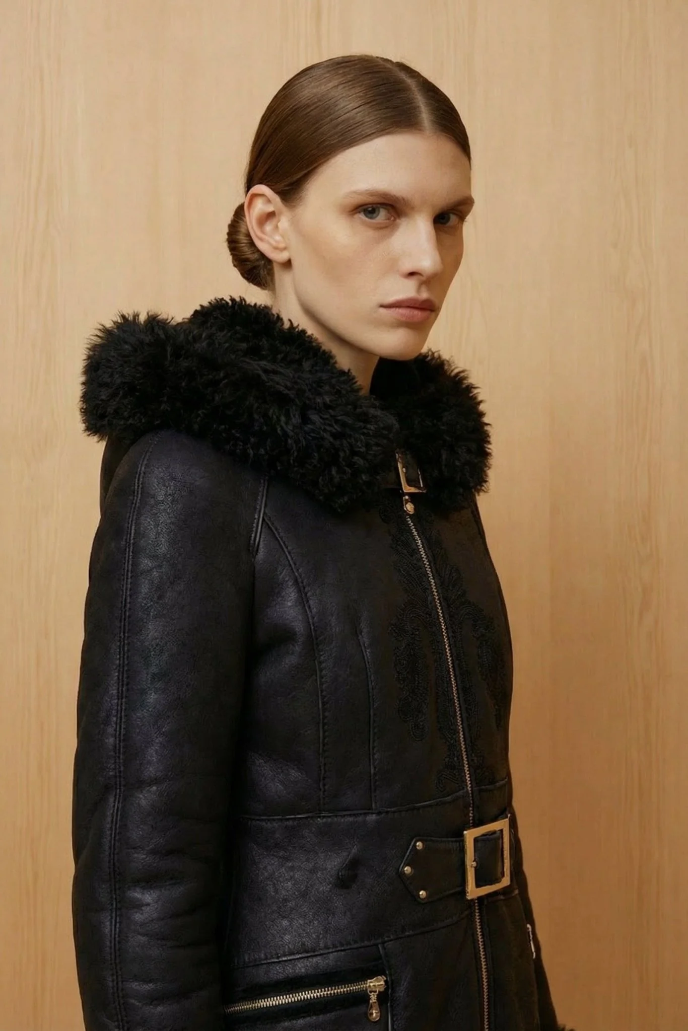 Black Leather Coat - Image 3