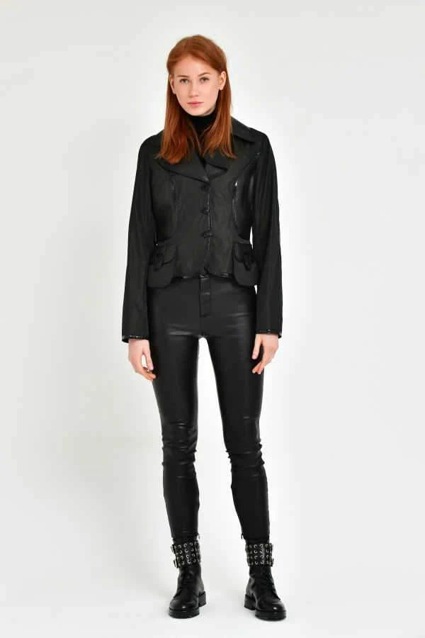 Black Leather Jacket - Image 2