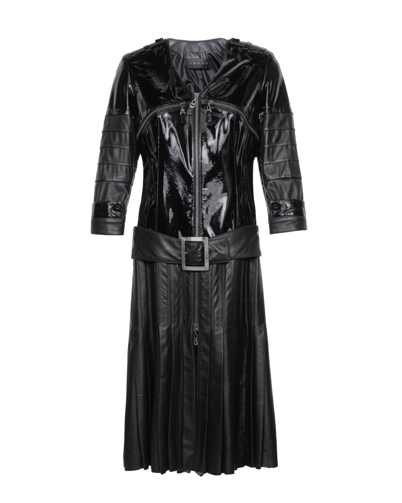 Black Leather Trench Coat - Image 2