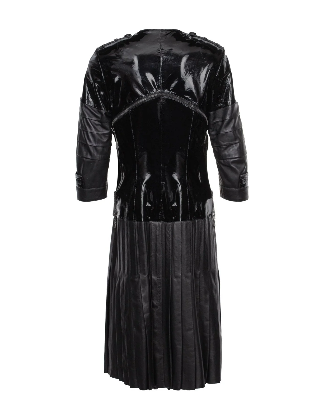 Black Leather Trench Coat - Image 4