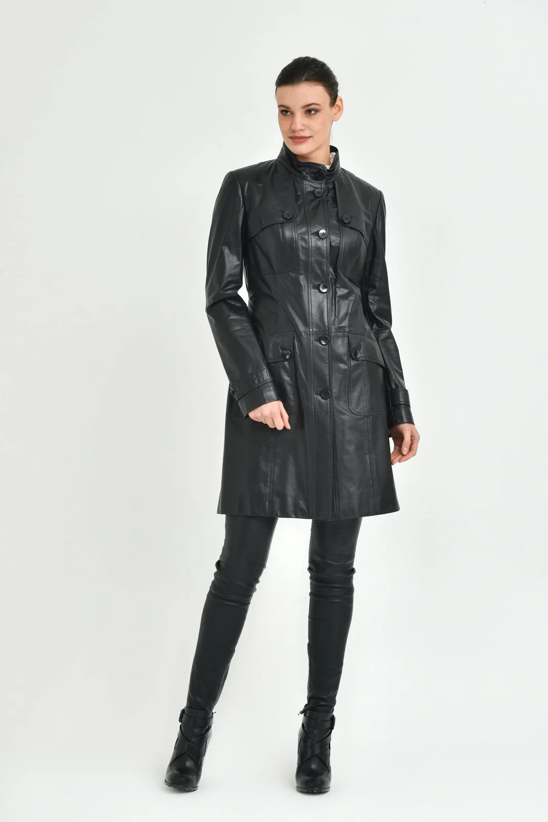 Black Long Leather Coat