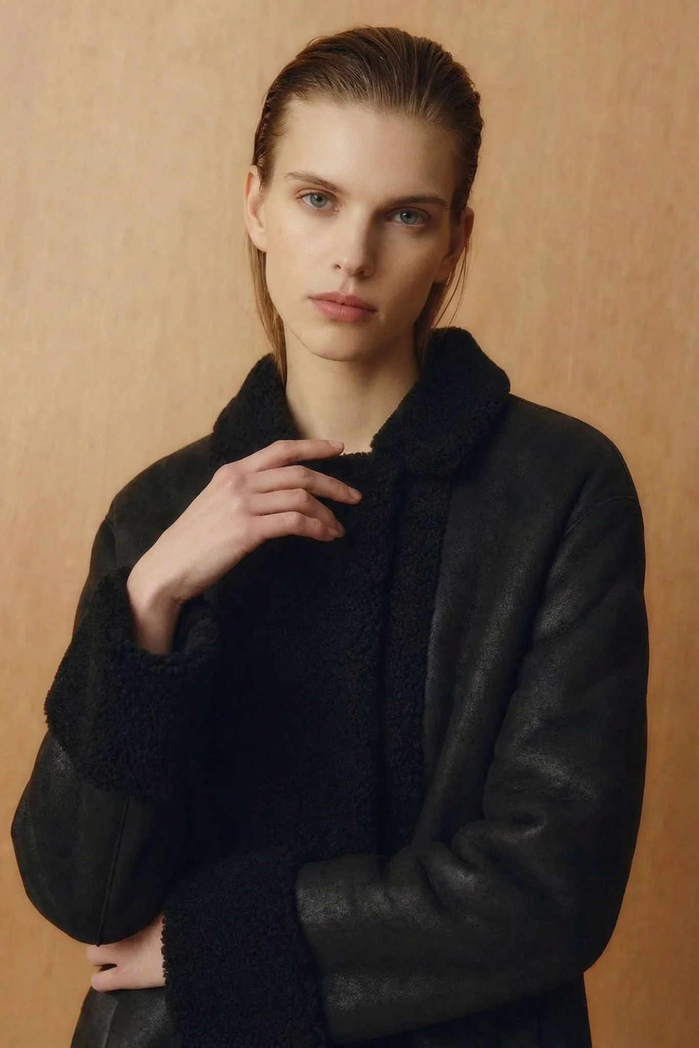 Black Long Leather Coat - Image 3