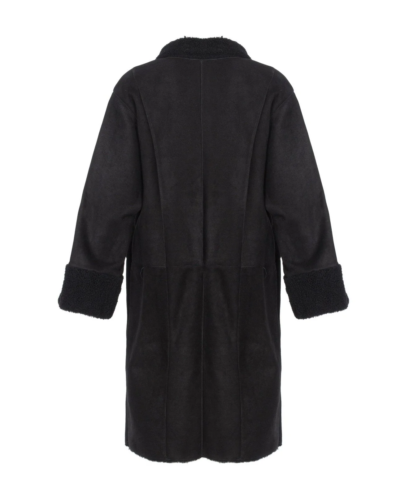 Black Long Leather Coat - Image 4