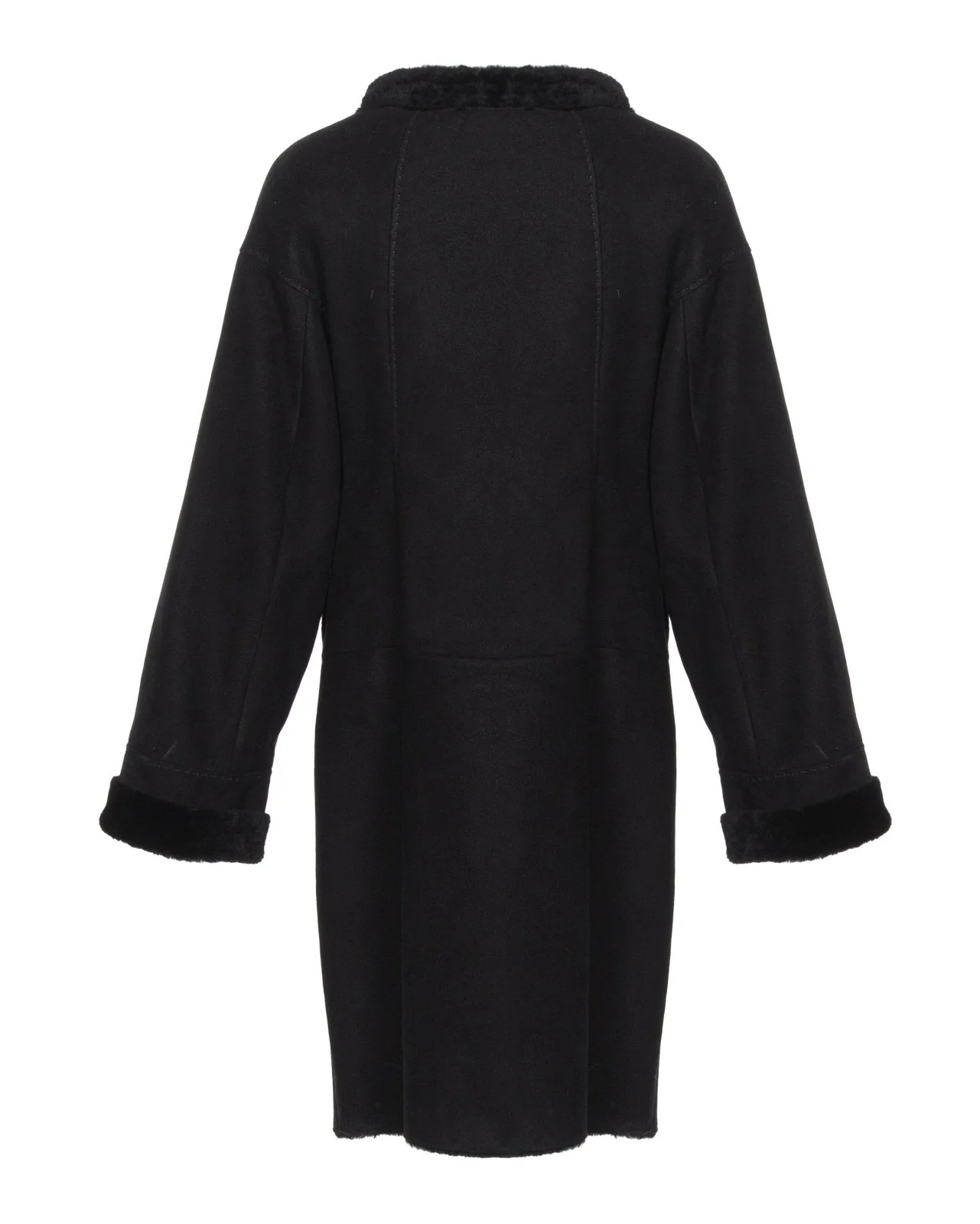 Black Long Leather Coat - Image 2