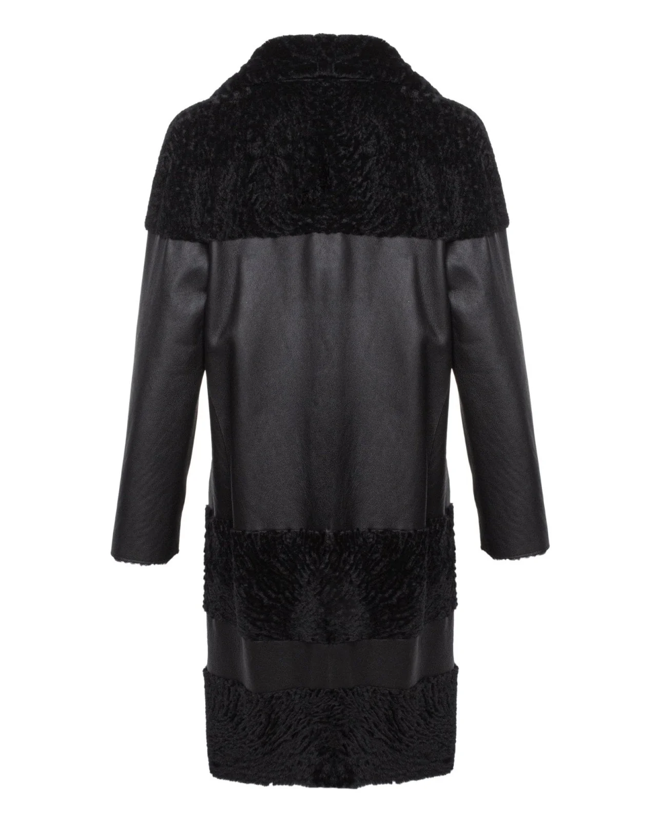 Black Long Leather Coat - Image 2