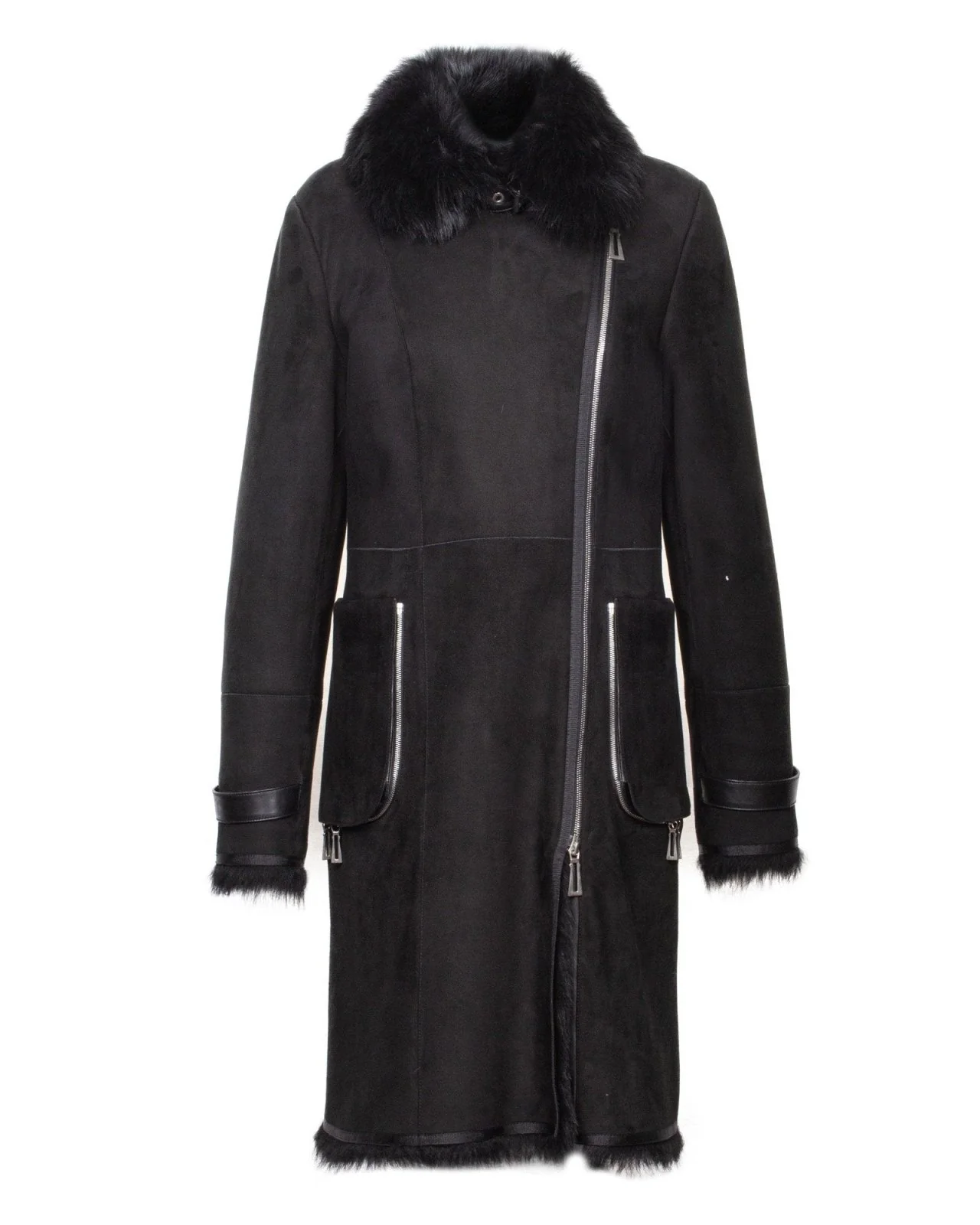 Black Long Shearling Coat