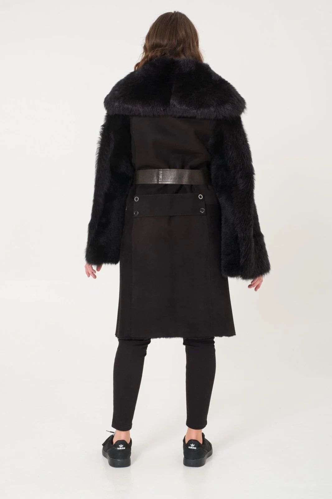 Black Shearling Coat - Image 5