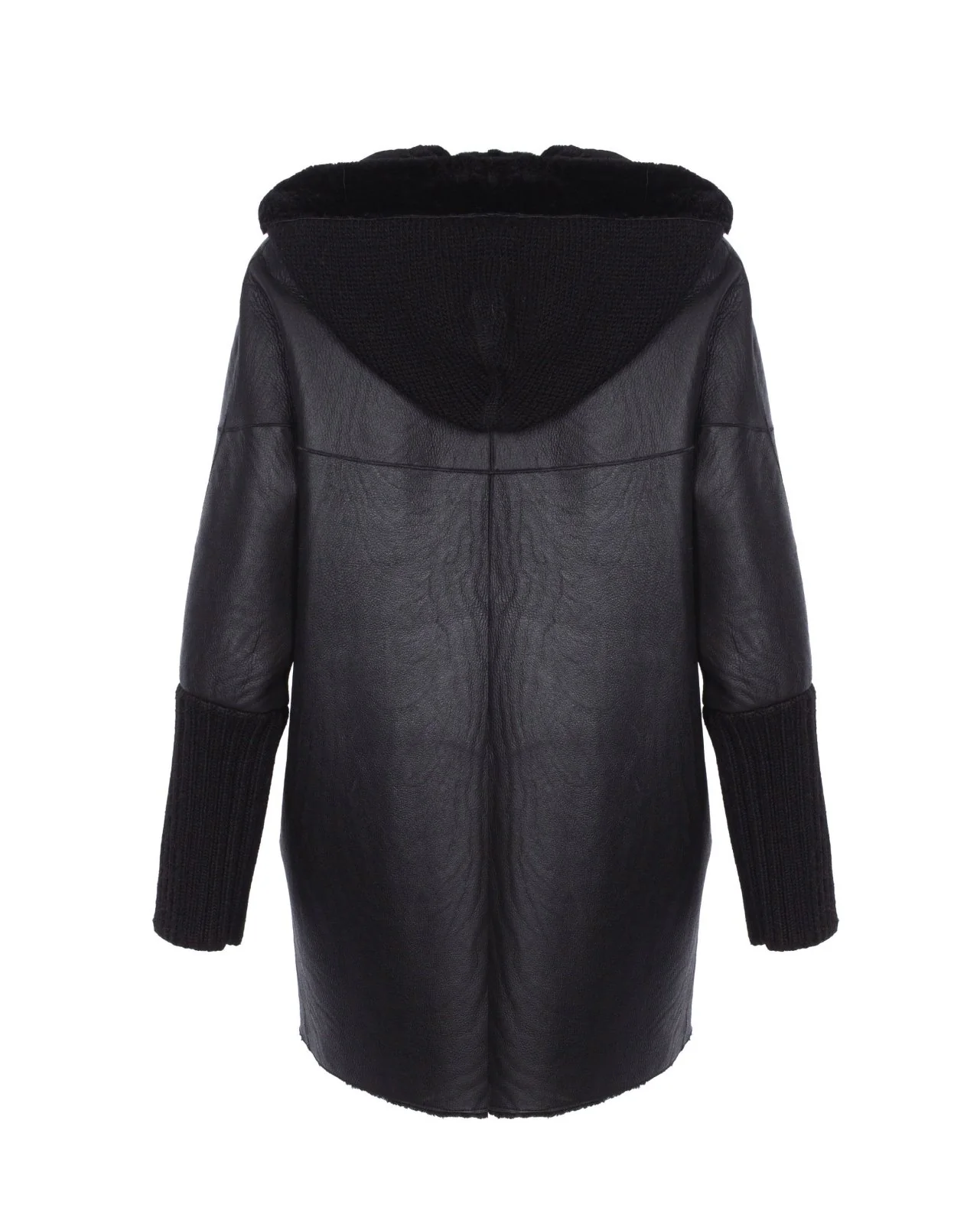 Black Shearling Coat - Image 2