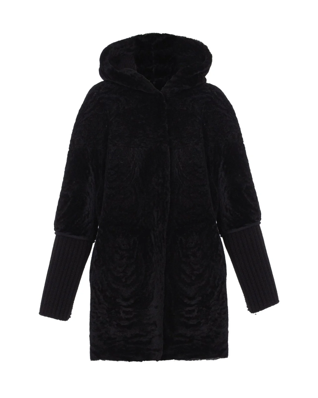 Black Shearling Coat - Image 3