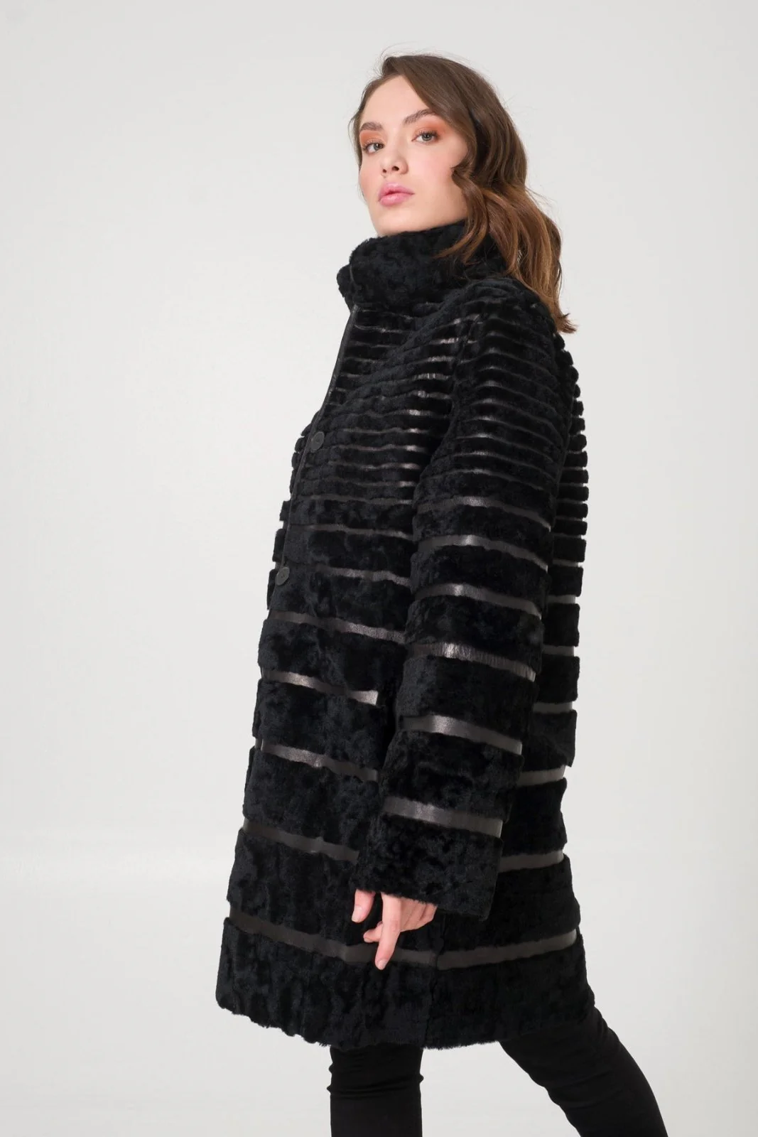 Black Shearling Coat - Image 8