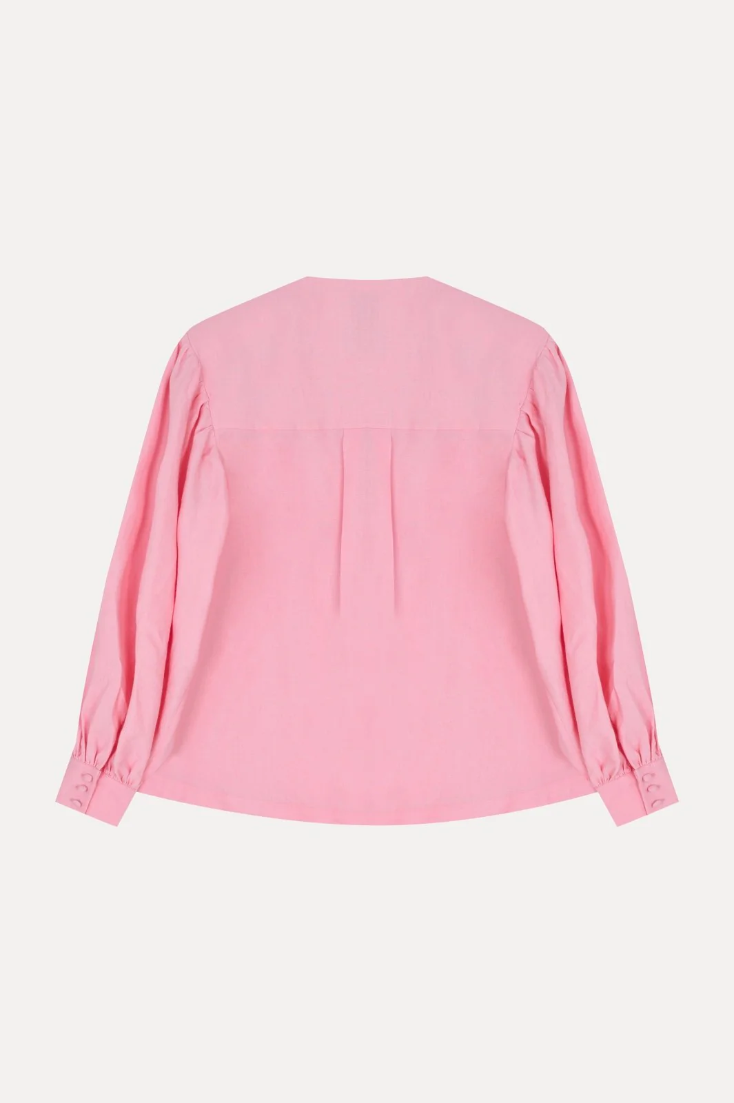 Blush Pink Structured Cotton Blouse - Image 3