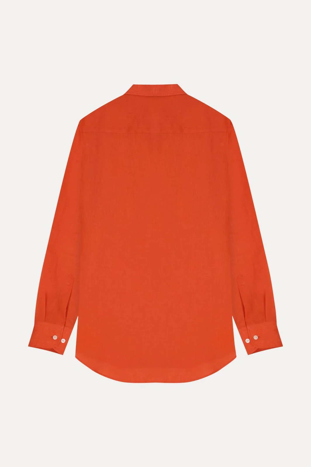 Bold Sunset Orange Linen Shirt - Image 3