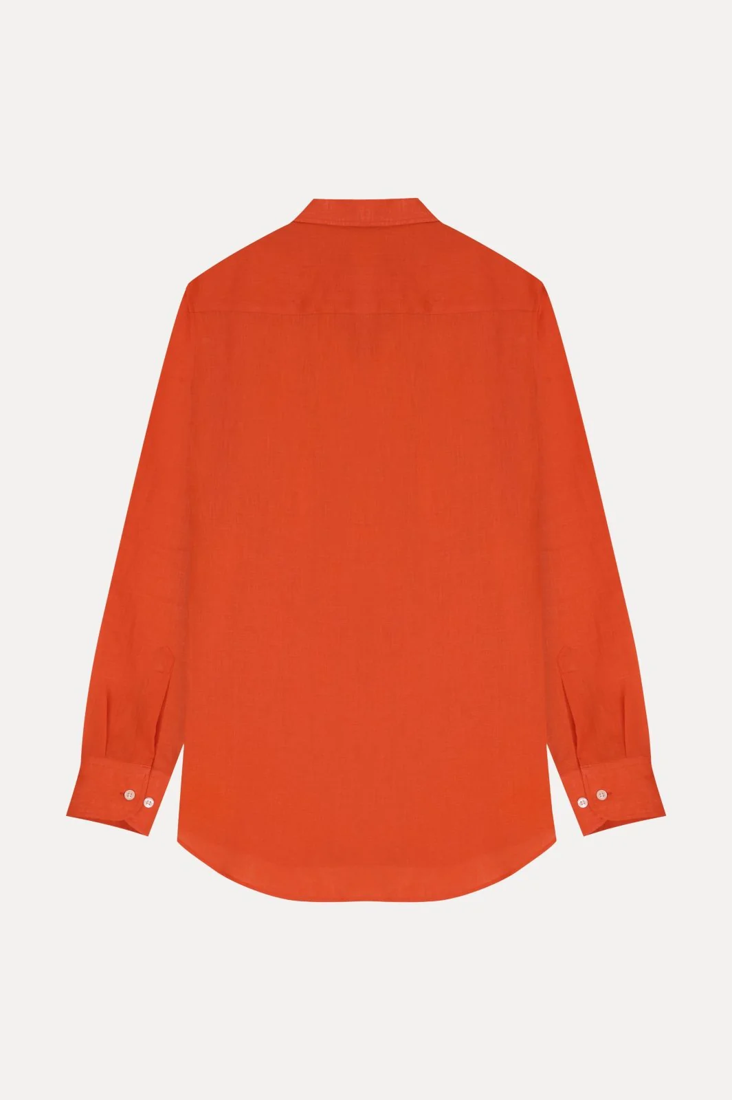 Bold Sunset Orange Linen Shirt - Image 4