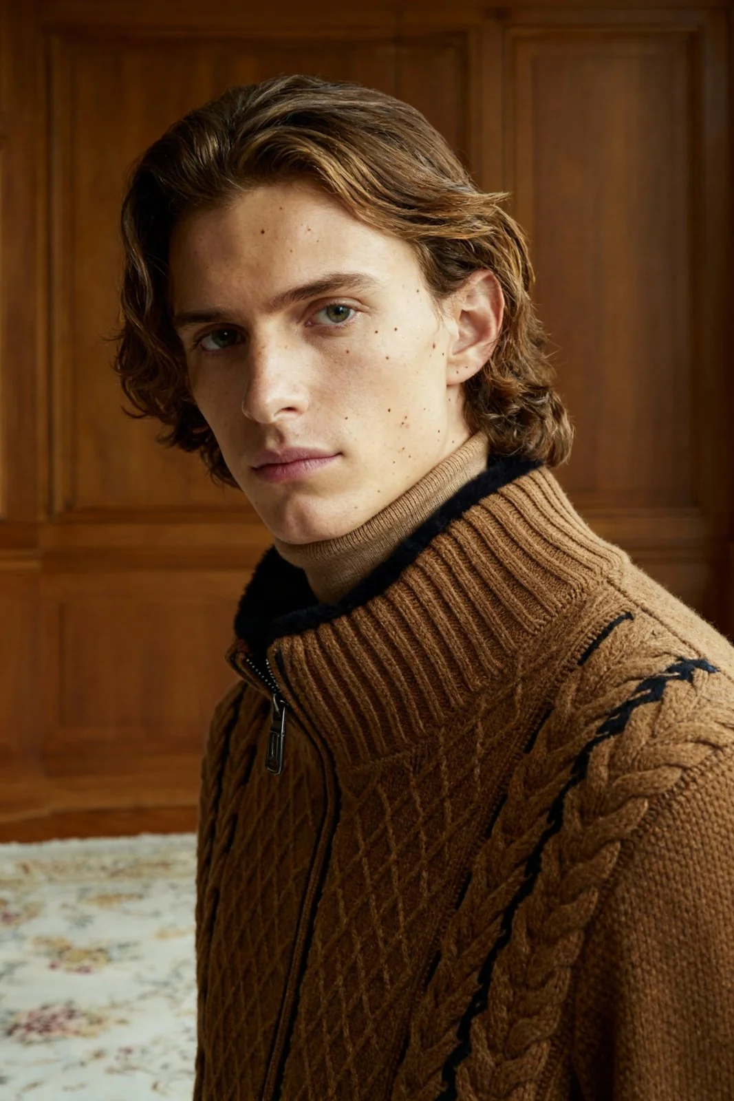 Tobacco Cashmere Knit Sweater - Image 3