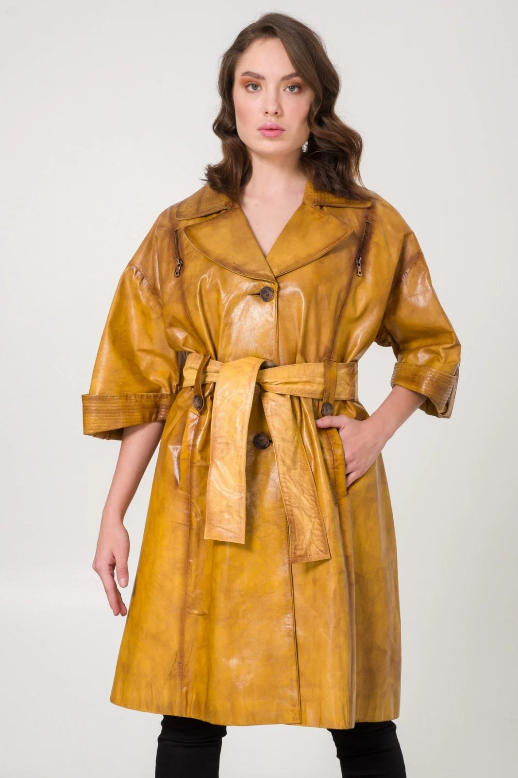 Brown Leather Coat